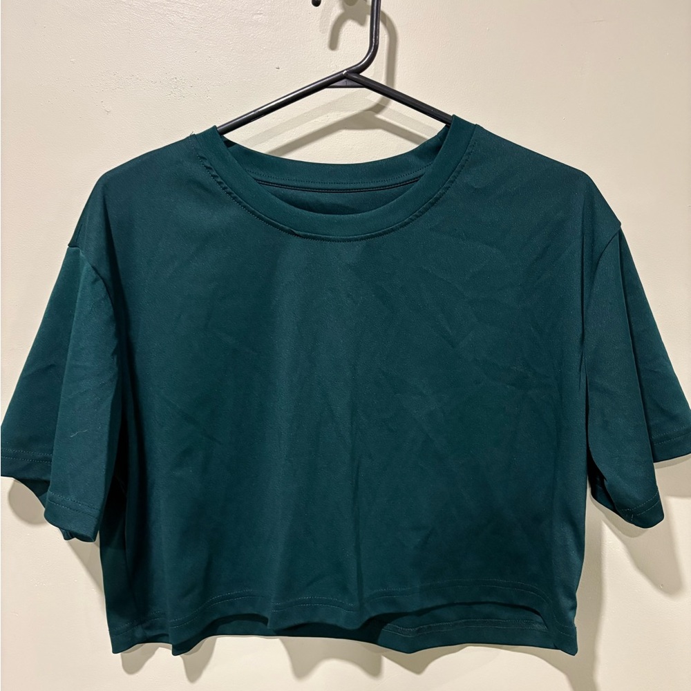 Dark Green Crop Tee